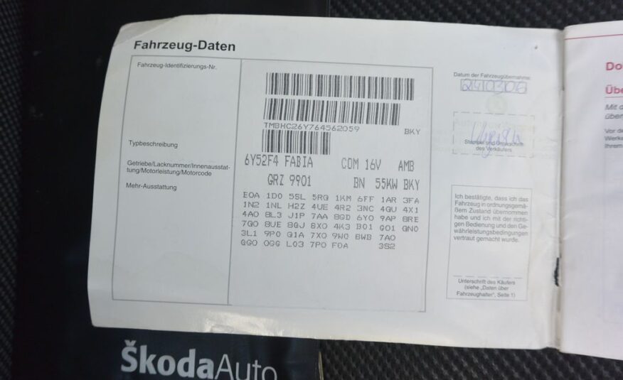Škoda Fabia 1.4i16v 55kW